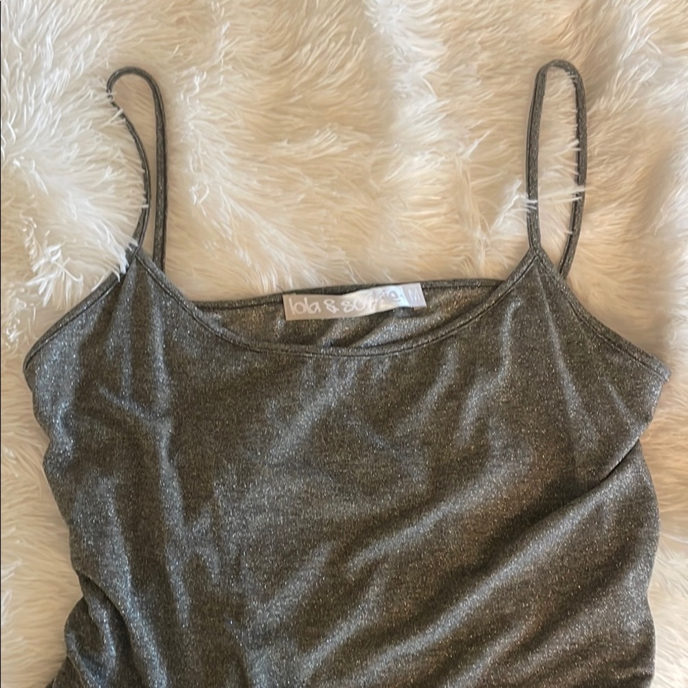 Lola & Sophie Gray Glittery Women's Camisole